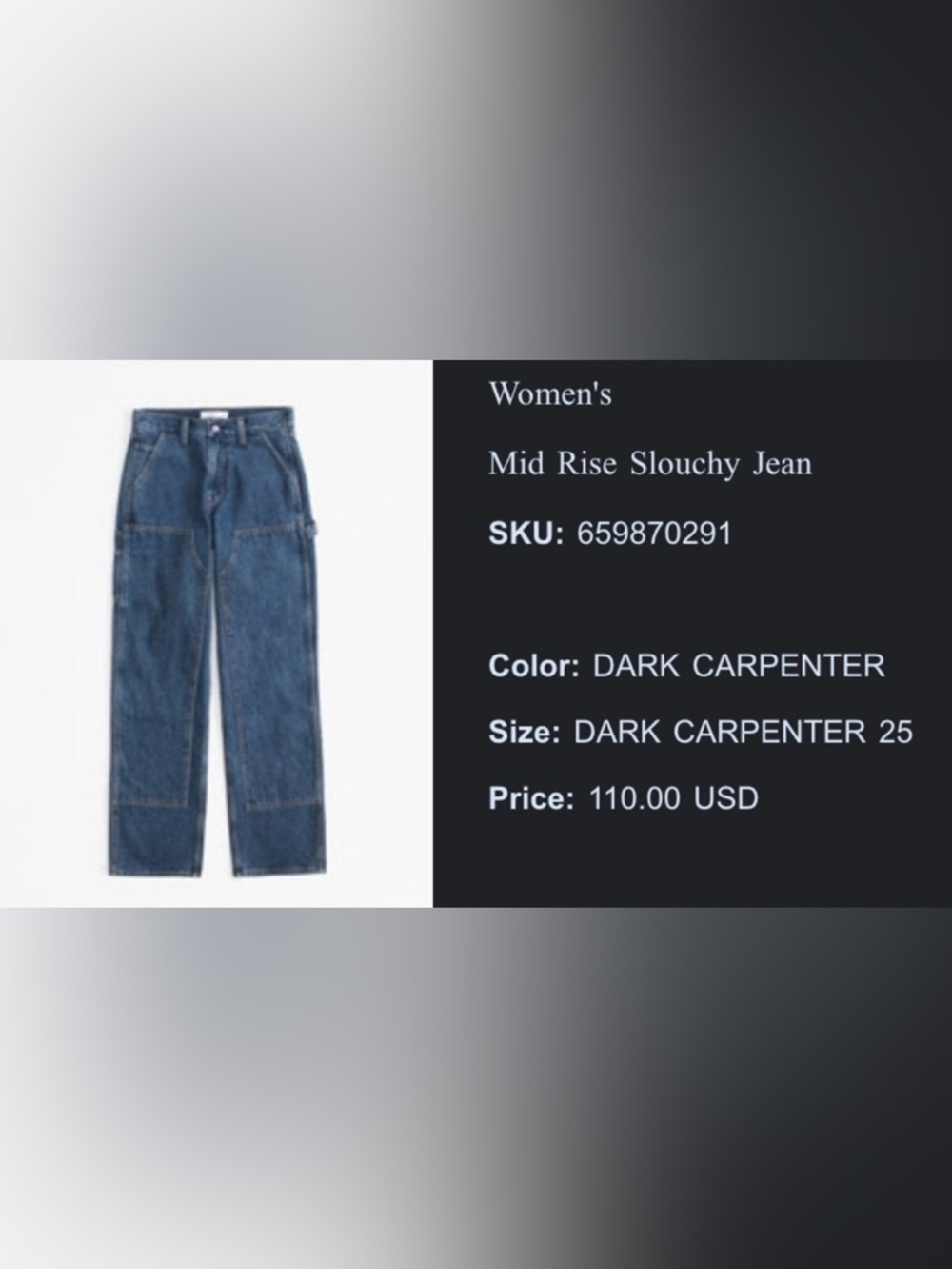 Abercrombie & Fitch Mid Rise Slouchy Jean - Picture 2 of 10